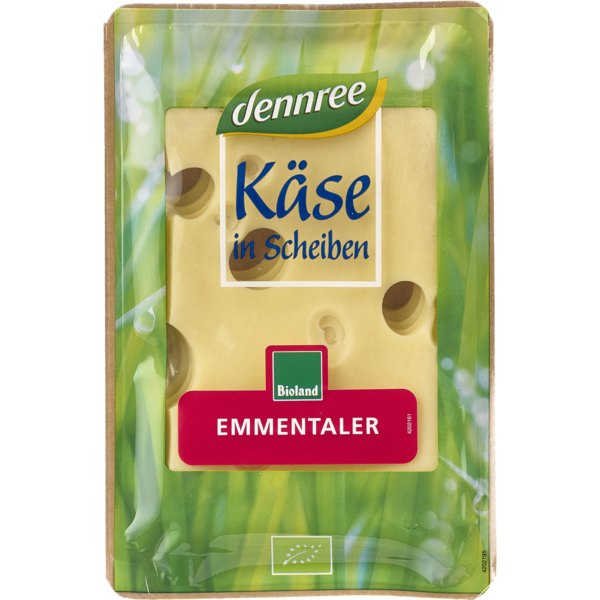 Dennree Emmentaler in Scheiben 125g Packung