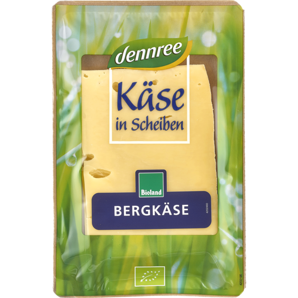 Dennree Bergkäse in Scheiben 125g Packung