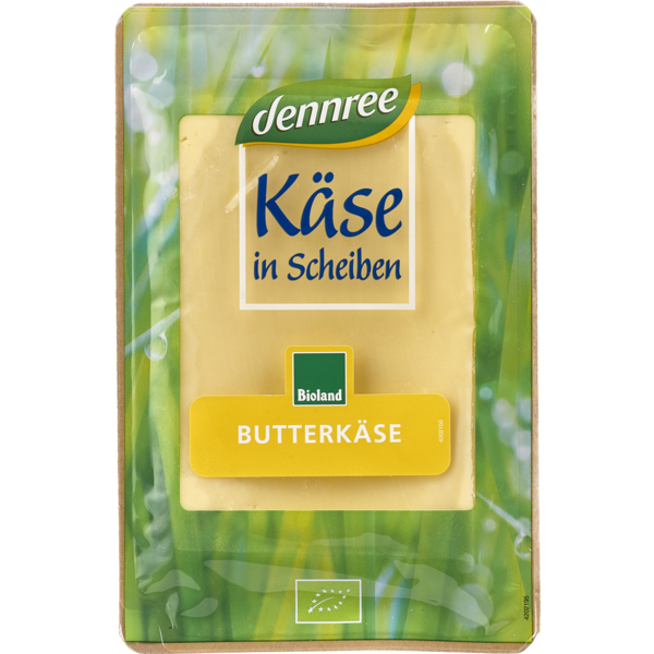 Dennree Butterkäse in Scheiben 125g Packung