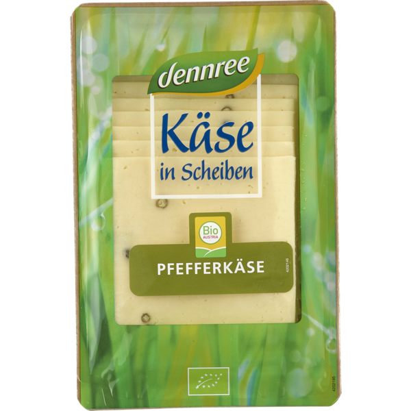 Dennree Pfefferkäse in Scheiben 125g Packung