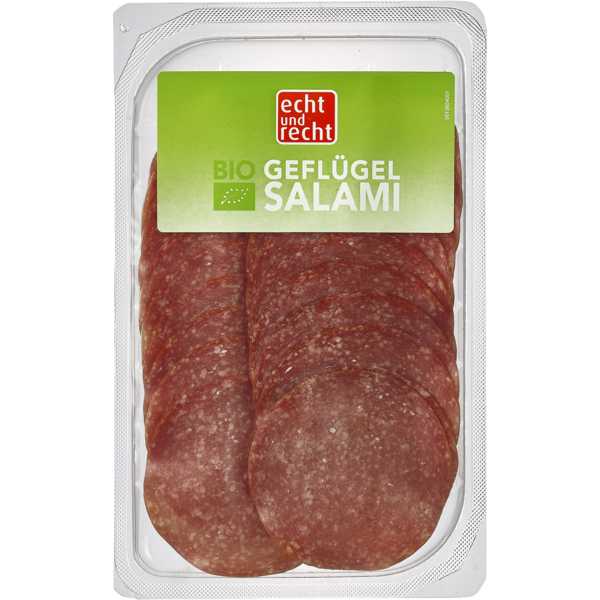 Echt und Recht Geflügel Salami 80g Packung