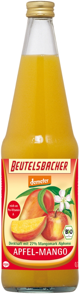 Beutelsbacher Apfel-Mango Saft 0,7l Pfandflasche