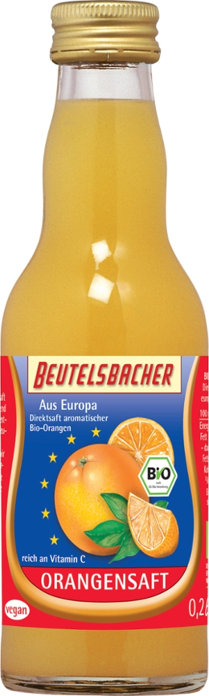 Beutelsbacher Orangen Direktsaft EU 0,2 l Pfandflasche