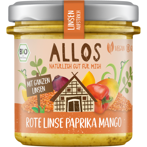 Allos Linsen-Aufstrich Linsen-Aufstrich Rote Linse Paprika