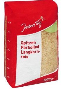 Jeden Tag Spitzenlangkornreis parboiled 1 Kilo