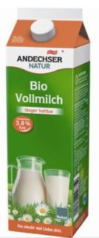 Andechser Natur frische Bio-Vollmilch länger haltbar 3,8%