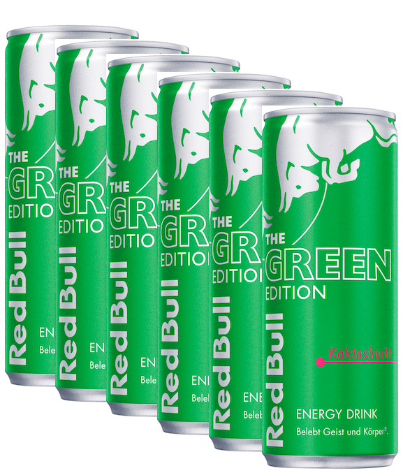 Red Bull Energy Drink THE GREEN Edition 6er PACK Kaktusfrucht 0,25l