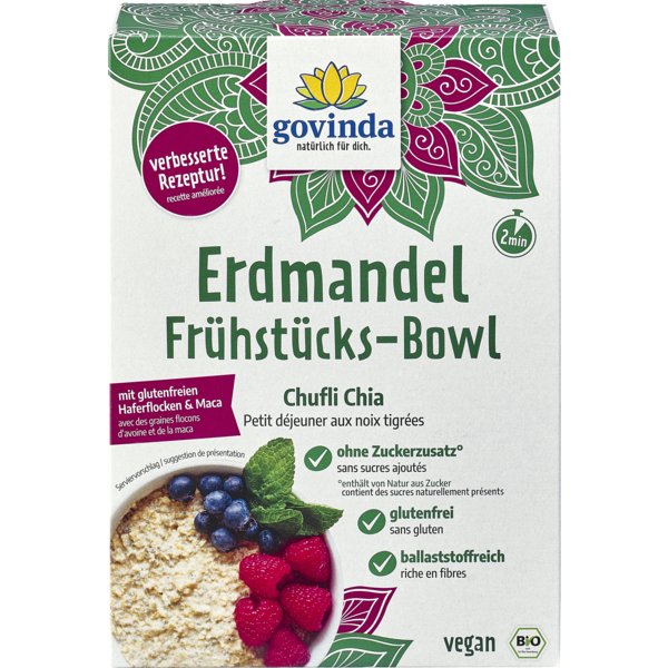 Govinda Erdmandel Frühstücks-Bowl Chufli Cia 500 g Packung Glutenfrei