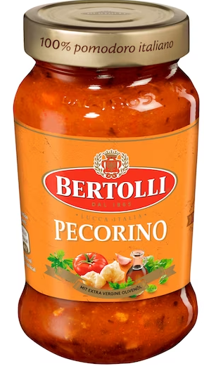 Bertolli Pasta Classico Pecorino Sauce Glas 400 g