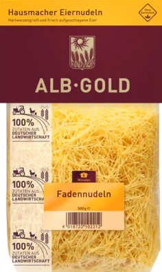 Alb-Gold Fadennudeln mit Ei