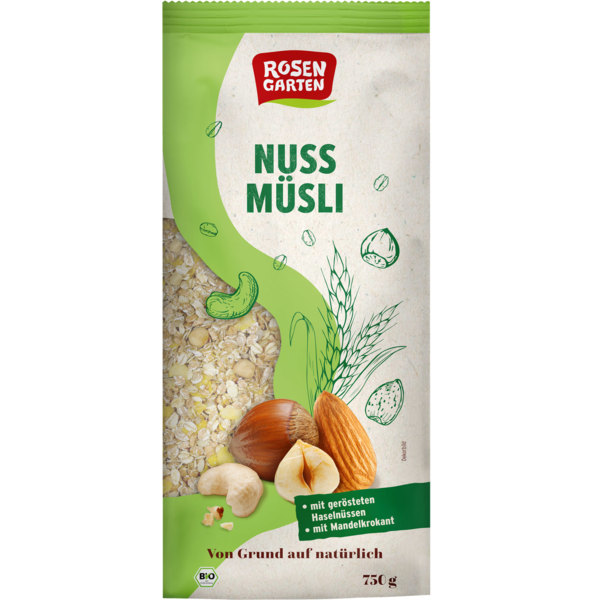 Rosengarten Nuss Müsli 750g Packung