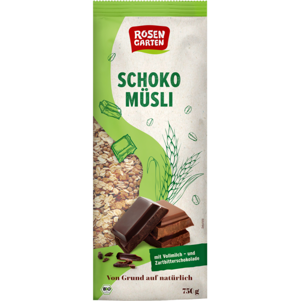 Rosengarten Schoko Müsli 750g Packung