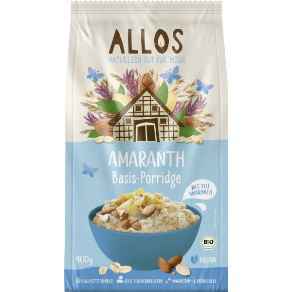 Allos Amaranth Frühstücksbrei Basis 400g Packung