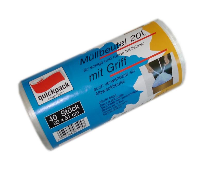 Quickpack Müllbeutel mit Griff 20 l