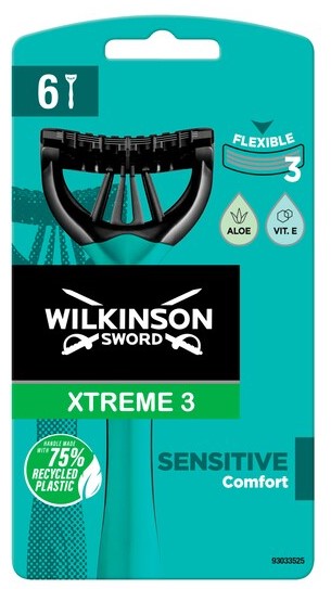 Wilkinson Sword Rasierer Xtreme 3 Sensitive Einwegrasierer, 6 Stück