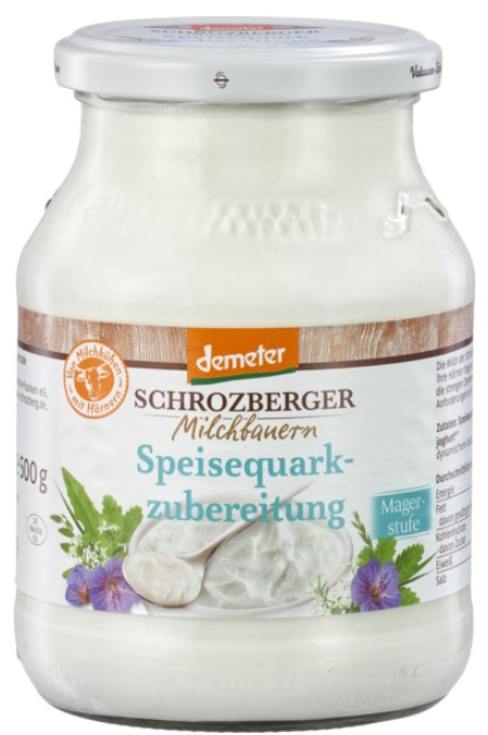 Schrozberg Speisequarkzubereitung Magerstufe, 500g Glas