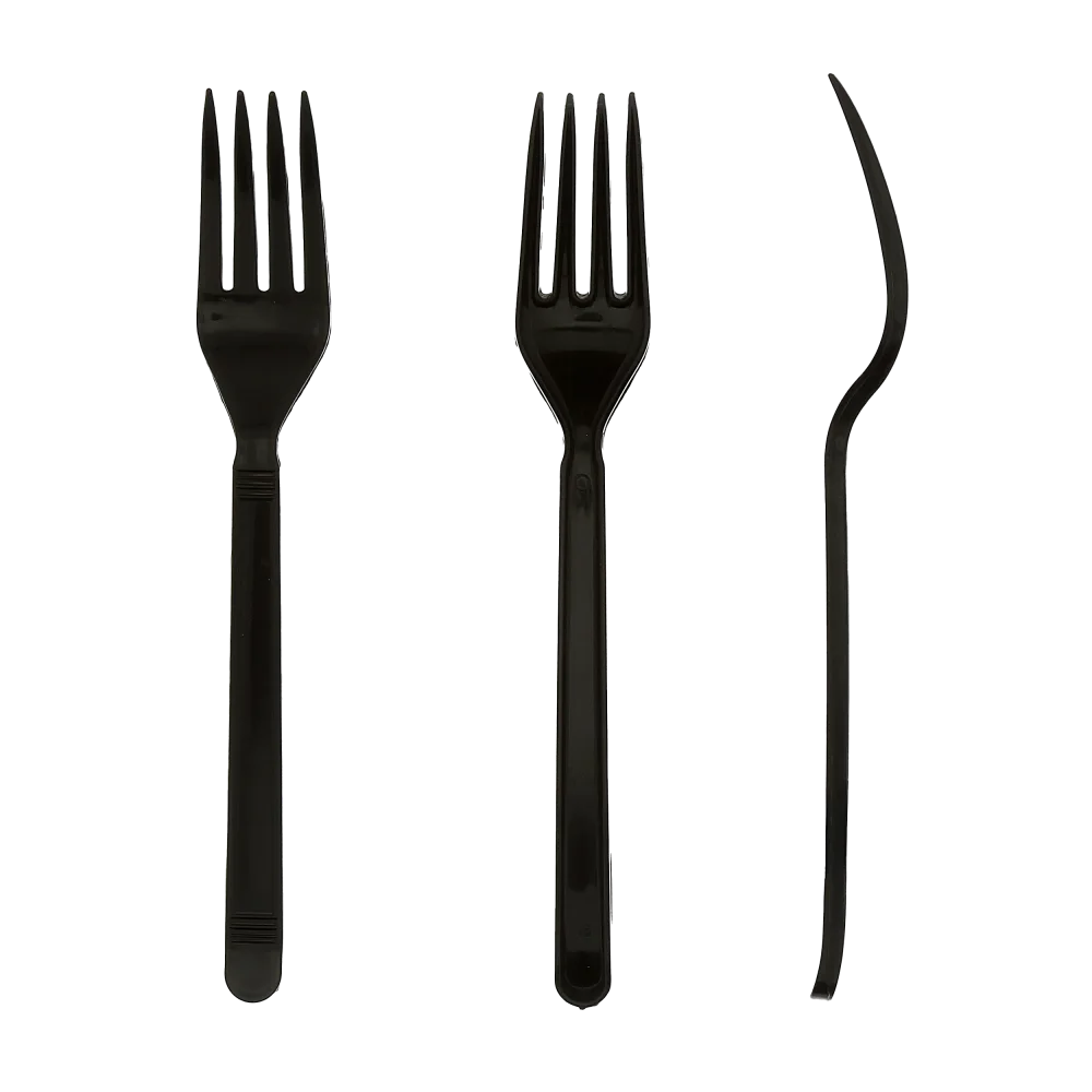 Heavy-Weight Black Polypropylene Forks | ACR