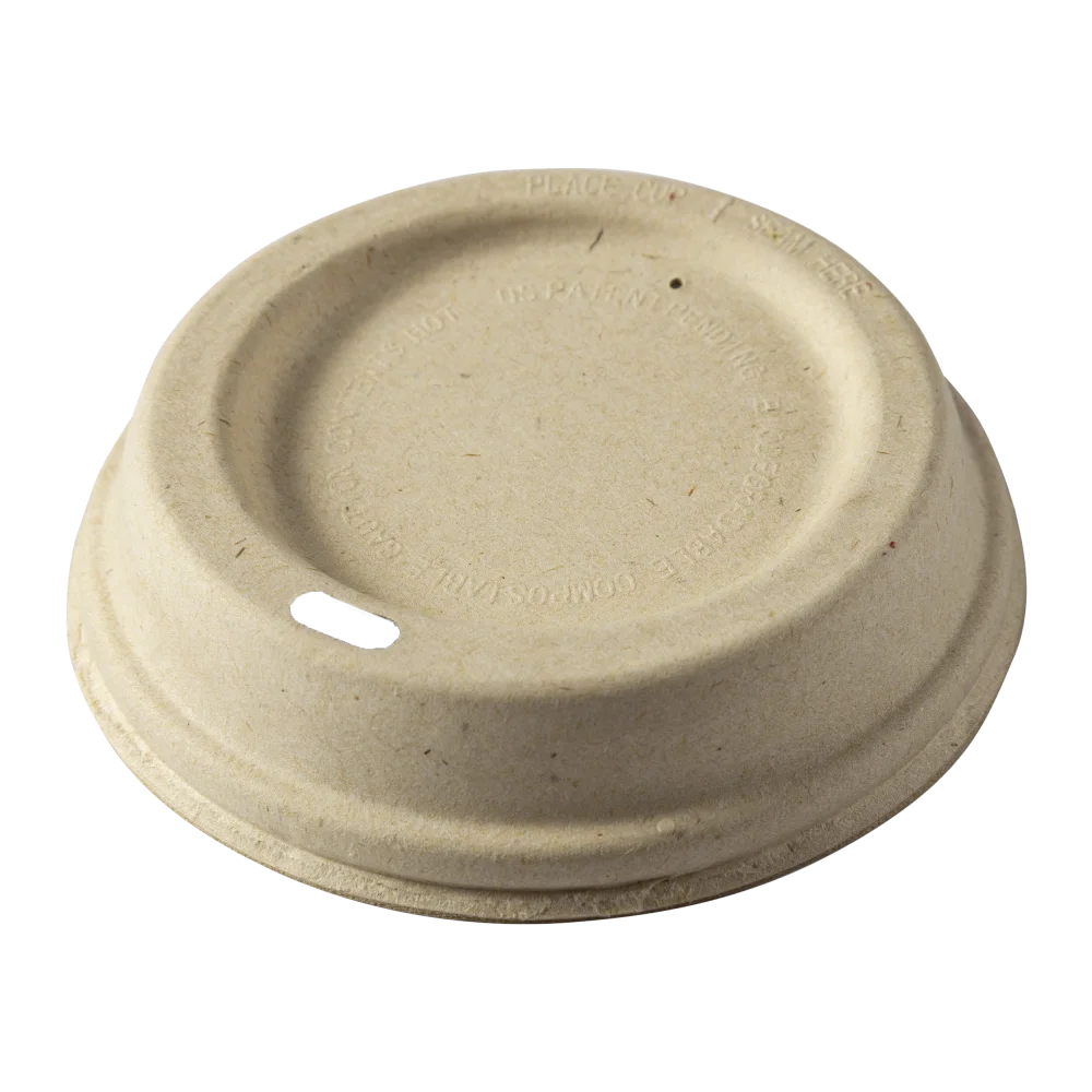 10 oz., 12 oz., 16 oz., 20 oz. Natural Molded Fiber Hot Cup Lids | PrimeWare