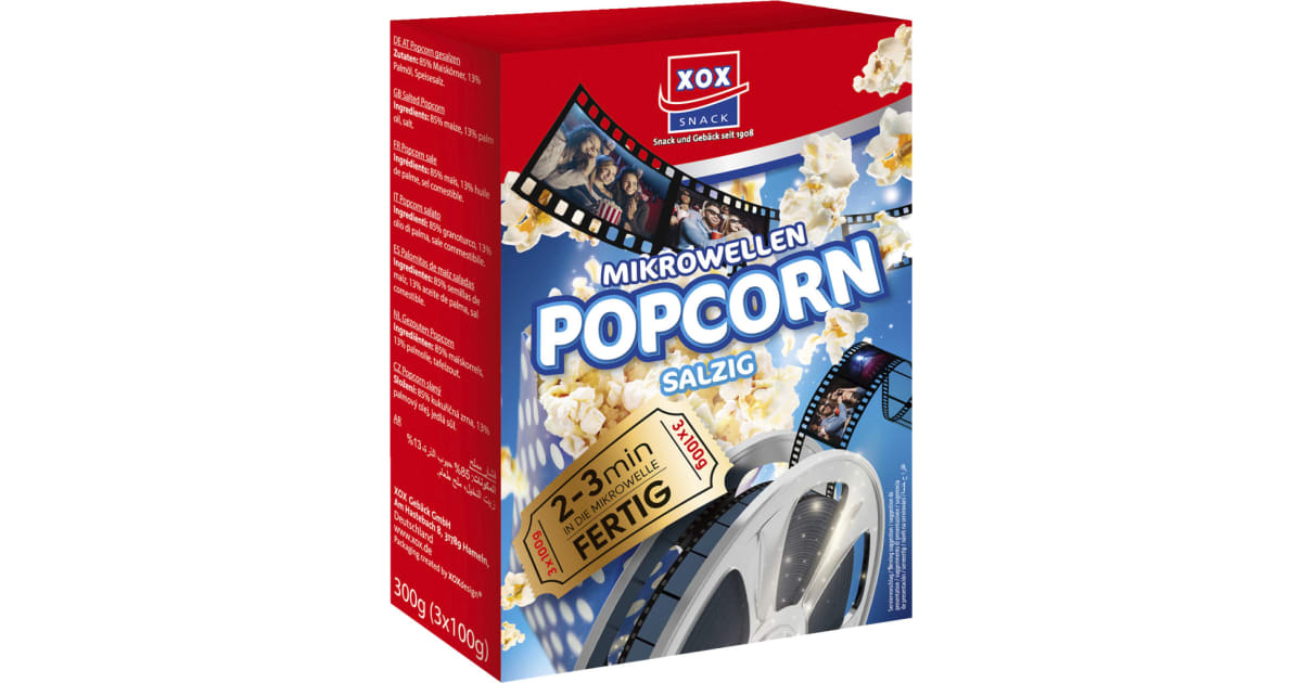 Mikrowellen-Popcorn XOX Onlineshop MPREIS | kaufen online 100 3x gr salzig
