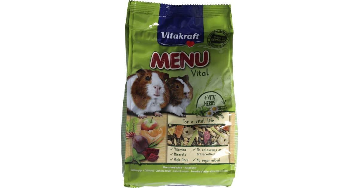 Vitakraft Menü Vital Meerschweinchen Futter 5kg - Ohne Zucker Mit Apfel & Kürbis