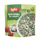 Blattspinat mit Schafskäse