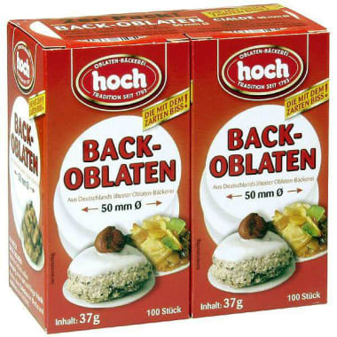 Hoch Backoblaten Backoblaten rund Duo