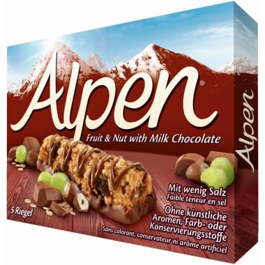 Alpen Müsliriegel Frucht & Nuss mit Schokolade