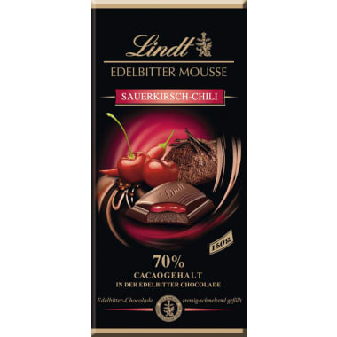 Lindt&Sprüngli Schokolade Edelbittermousse Sauerkirsch-Chili