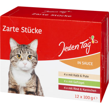 Jeden Tag Zarte Stücke in Sauce Multipack 12x 100 gr