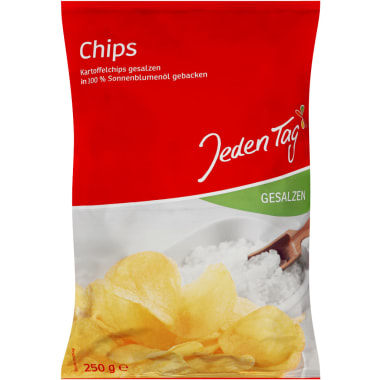 Jeden Tag Kartoffelchips gesalzen