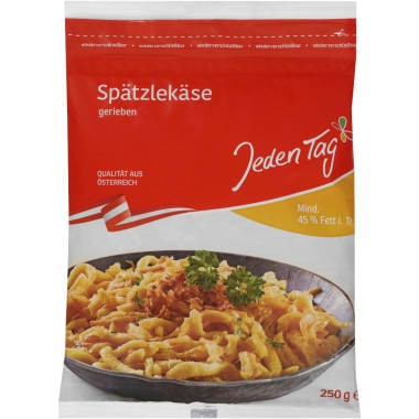 Jeden Tag Spätzlekäse gerieben