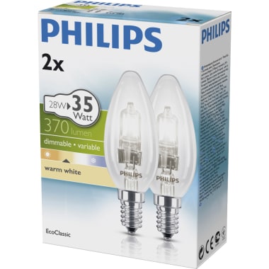 Philips Halogen warm weiß klar 28 Watt E14 Duo