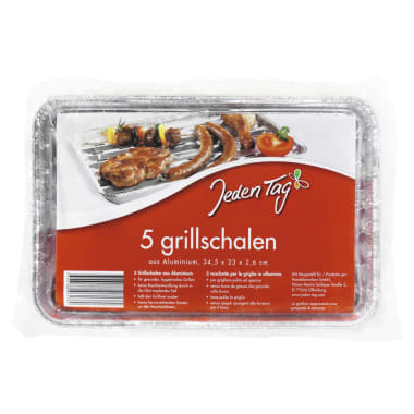 Jeden Tag Grillschalen Aluminium 5er-Packung