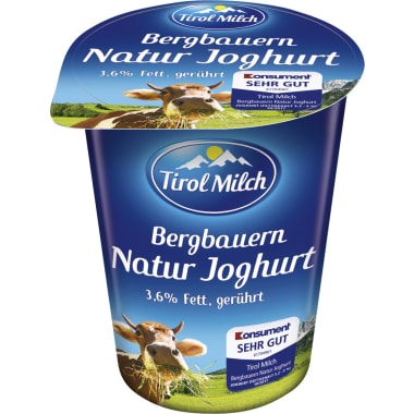 Tirol Milch Bergbauern Naturjoghurt 3,6% gerührt 250 gr