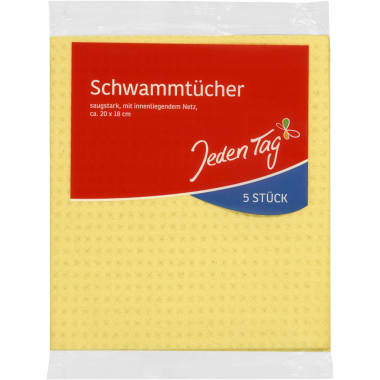 Jeden Tag Schwammtuch 3 Farben 5er-Packung