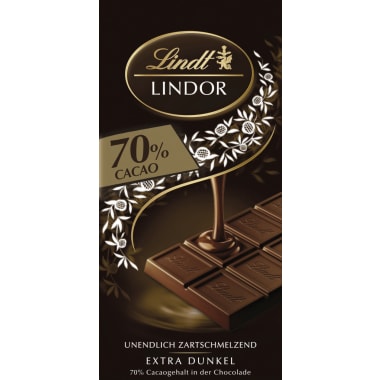 Lindt&Sprüngli Schokolade Lindor Extra Dark 70%