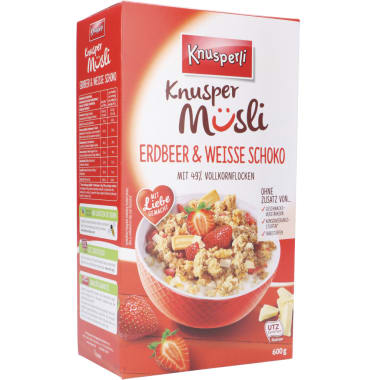 KNUSPERLI Knuspermüsli Erdbeer & Weiße Schokolade