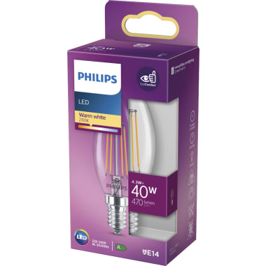 Philips LED Kerze klar 40 Watt E14