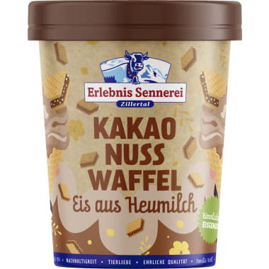 ErlebnisSennerei Zillertal Heumilcheis Kakao Nuss Waffel