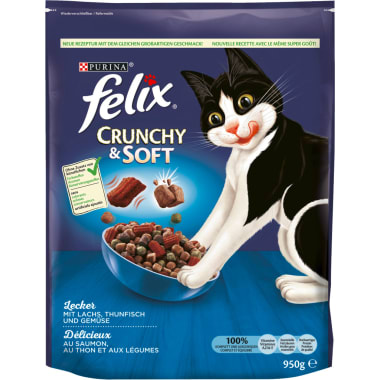 PURINA Felix Crunchy&Soft Lachs-Thunfisch-Gemüse