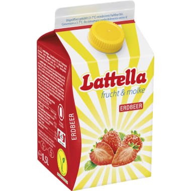 Lattella frucht & molke Erdbeer 0,5 Liter