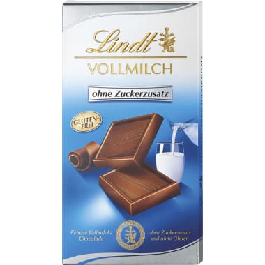 Lindt&Sprüngli Schokolade Vollmilch ohne Zuckerzusatz