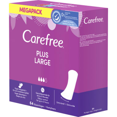 CAREFREE Plus Large Slipeinlagen Megapack 64er-Packung