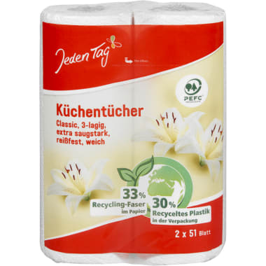 Jeden Tag Küchentücher 2x 51 Blatt 3-lagig