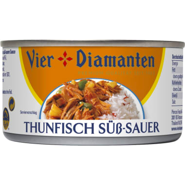 Vier Diamanten Thunfisch süß-sauer