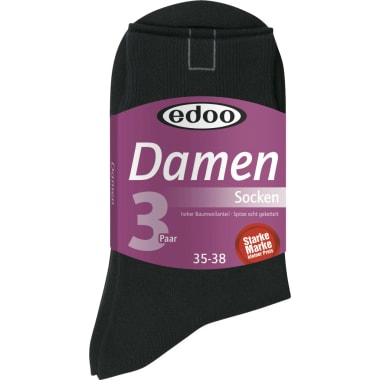 edoo Damen Socke 3er-Packung