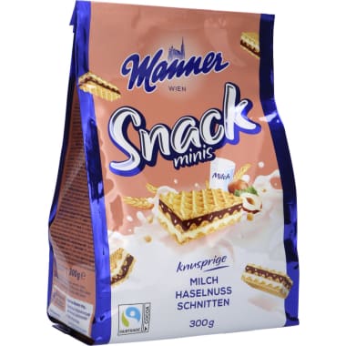 Manner Snack Minis Milch-Haselnuss