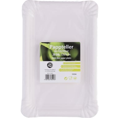 Wenco Pappteller eckig weiß 13x 20 cm