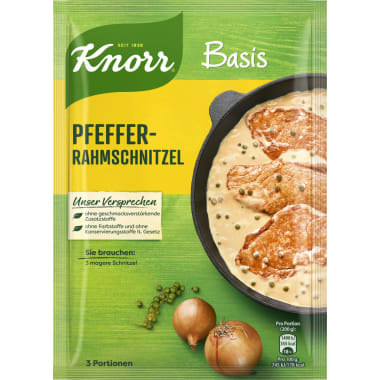Knorr Basis Pfefferrahm Schnitzel