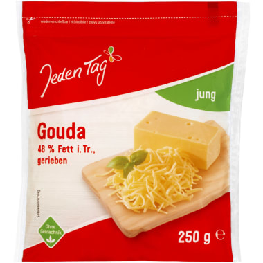 Jeden Tag Gouda gerieben